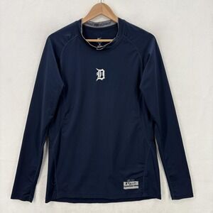 Detroit Tigers Shirt Mens Medium Navy MLB Baseball Nike Pro Combat Dri Fit Camp